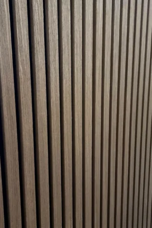 Real Wood Slatted Wall Panel - Dark Oak | 60cm X 240cm