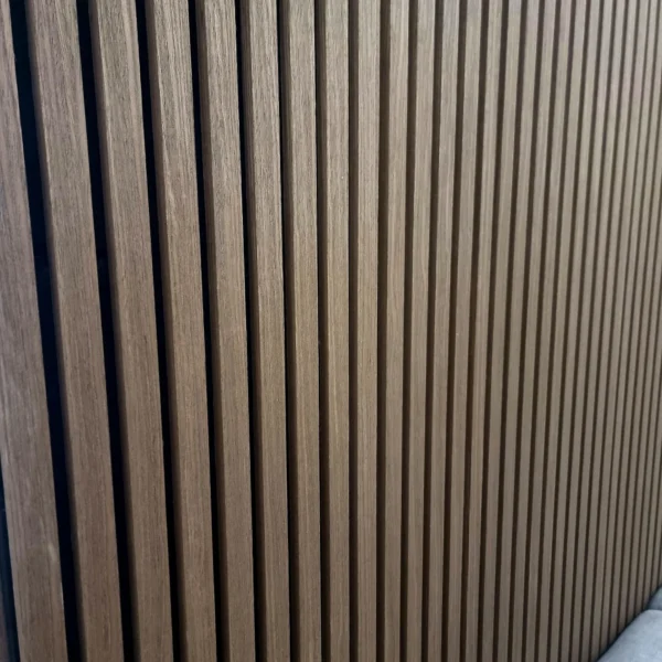 Real Wood Slatted Wall Panel - Dark Oak | 60cm X 240cm