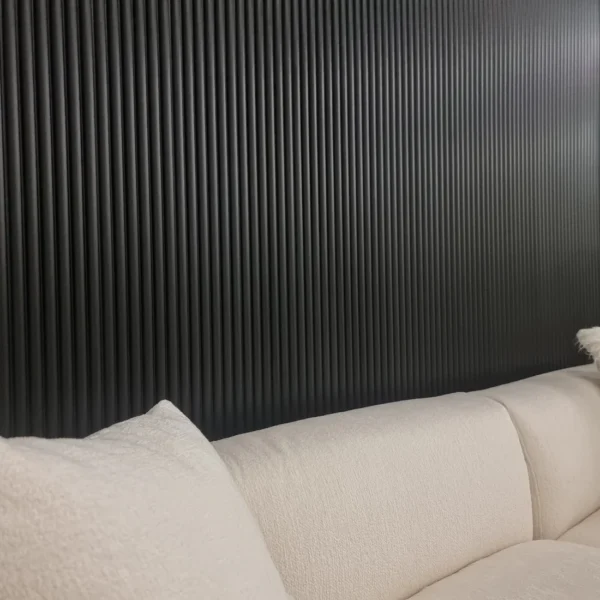 Black Wood Effect Fluted Wall Panel - Image 3