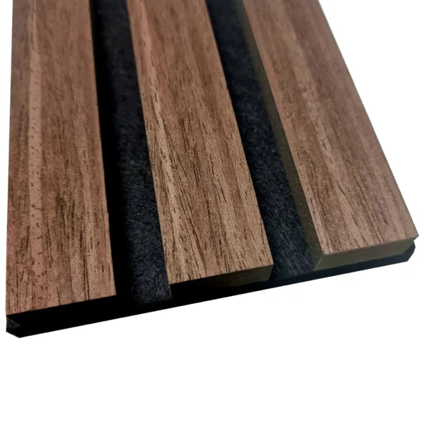 Real Wood Slatted Wall Panel - Dark Oak (60cm x 240cm) - Premium Quality - Image 2