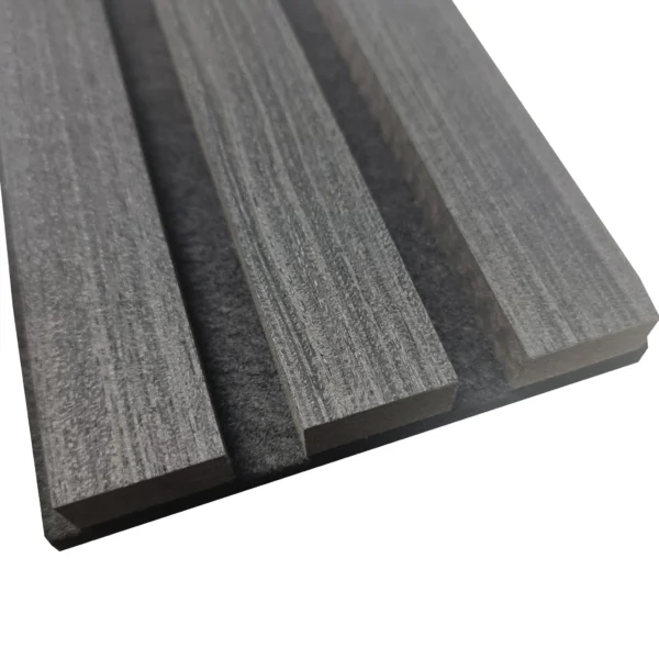 Real Wood Slatted Wall Panel – Charcoal | 60cm x 240cm - Image 2