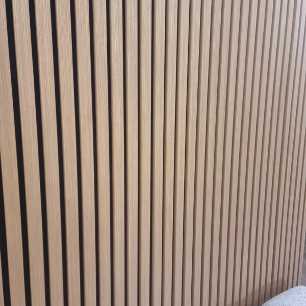 Real Wood Slatted Wall Panel - Light Oak - Image 3