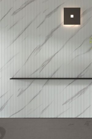 Slatted White and Gray Wall Panel