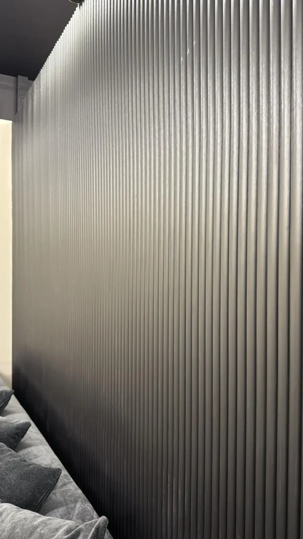 Metallic Silver Wood Effect Fluted Wall Panel - Image 3