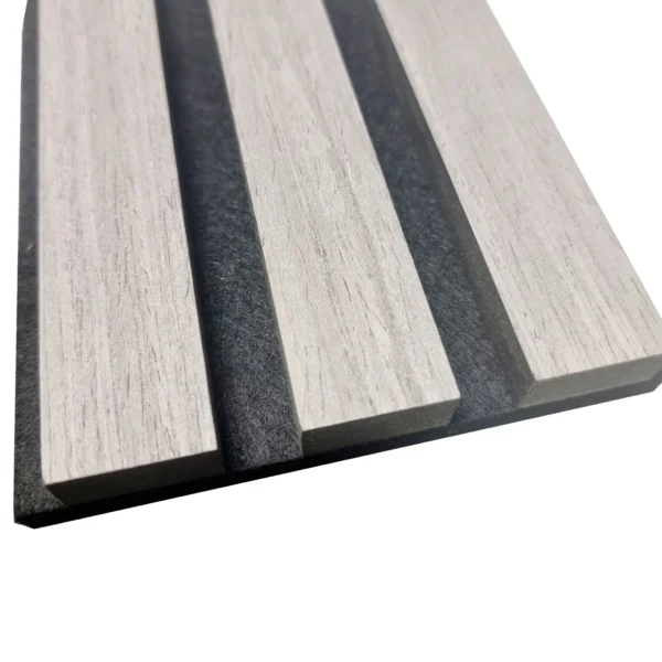 Real Wood Slatted Wall Panel - Ash Grey | 60cm x 240cm - Image 3