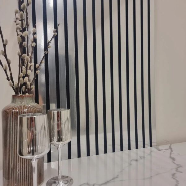 Metallic & Marble Acoustic Wall Panel – Chrome | Stylish - Image 2