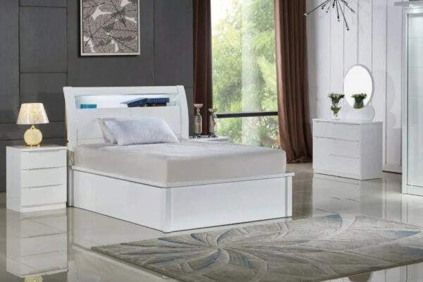 High Gloss Rugby Bed With Led Light