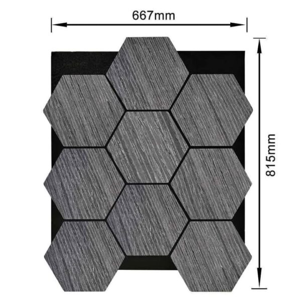 Hexagon Acoustic Wall Panel - Ash Grey - Image 2