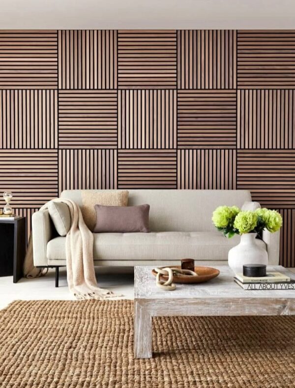 Acoustic Square Wood Wall Panel -Ash Grey - Image 2
