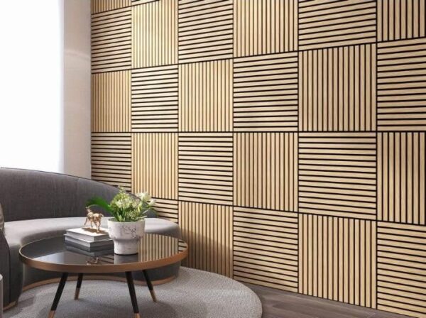 Acoustic Square Wood Wall Panel -Ash Grey - Image 3