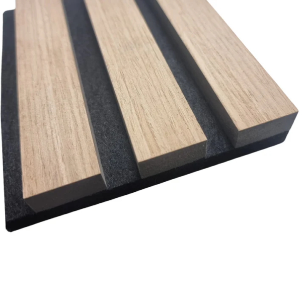 Real Wooden Acoustic Slatted Wall Panel - White Oak